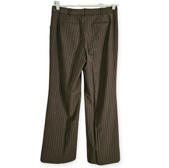 NWOT Talbots brown pinstripe Heritage wool blend trousers pants Womens 12 - Picture 2 of 9